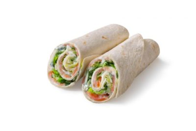 Wrap geitenkaas, rucola & honingmosterdsaus